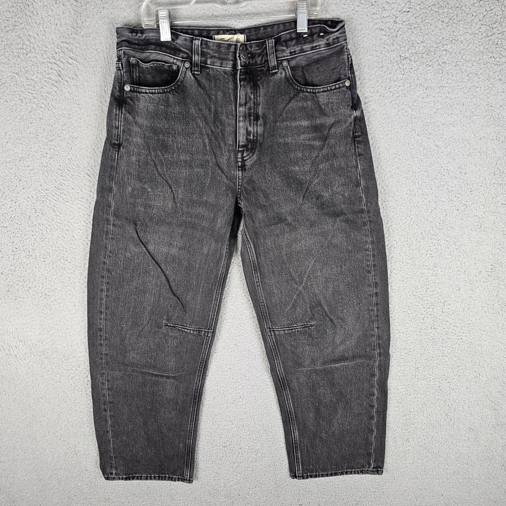 Madewell Jeans Womens 27 Black The Darted Barrel-Leg Jean DM7906 High Rise Denim